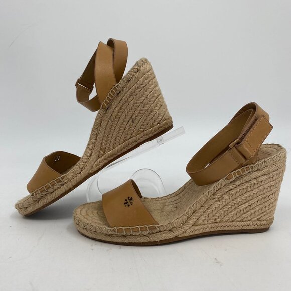 Tory Burch Tan Espadrille Wedges | Size 8 High Heel - Picture 5 of 8